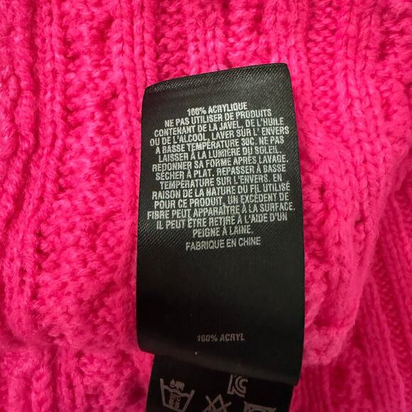 Ted Baker Cable Knit Sweater Barbie Hot Pink Preppy Girly Feminine Sz 1 (US 4) - Picture 5 of 6